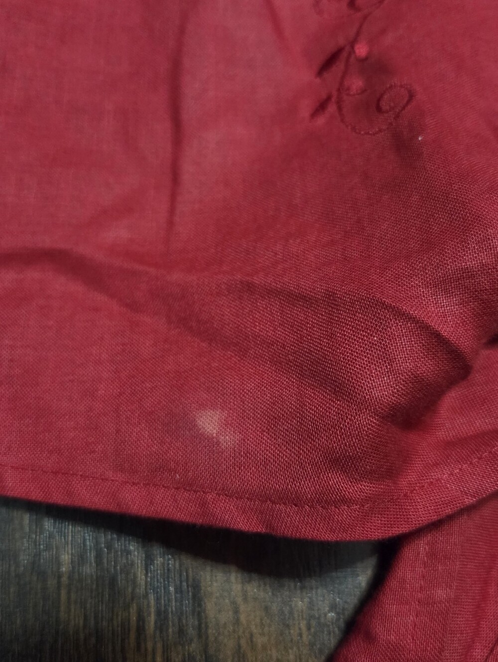 Vintage Red Embroidered Tie Front Top Size M - Picture 5 of 7